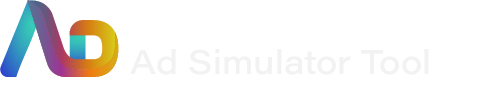 Ad Simulator Tool Logo With White Text